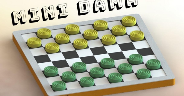 mini dama dema design download free stl model printablescom 3d models toys & games board checkers multicolor prusa prusamini 3d print model - Mito3D