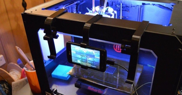 lg sunrise mount makerbot replicator 2 2x thenewhobbyist download free stl model printablescom 3d models gadgets monitoring phone remote remotemonitoring 3d print model - Mito3D