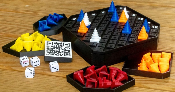 juego kyle encender descargar gratis stl modelo imprimiblescom 3d modelos juguetes juegos tablero mesa Juego dados multicolor 3d print model - Mito3D