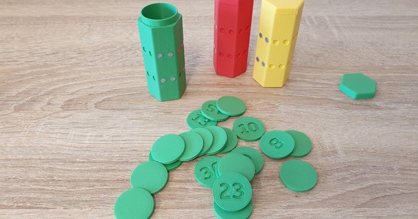 number tokens stackable box dangemask download free stl model printablescom 3d models toys & games hexagon magnet token 3d print model - Mito3D