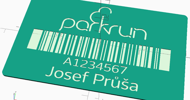 parkrun barcode card dimo414 download free stl model printablescom 3d models sports & outdoor openscad parametric running 3d print model - Mito3D