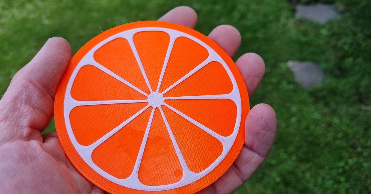 sulu orange slice içecekler bardak altlıkları johnm indir Bedava stl model printablescom 3d modeller ev halkı mutfak altlığı Drinkcoaster meyve Meyve suyu Portakal 3D print model - Mito3D