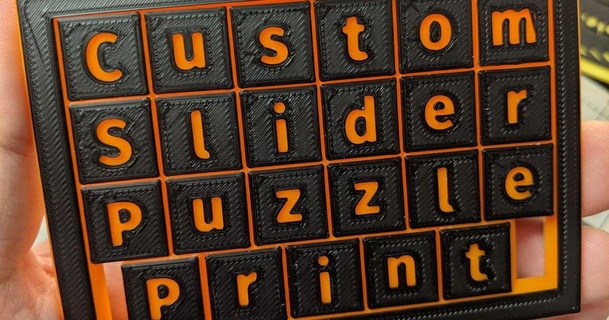 customizable slider puzzle generator print-in-place kriswillcode download free stl model printablescom 3d models toys & games puzzles brain-teasers game openscad printinplace 3d print model - Mito3D