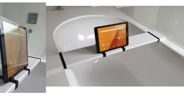 Tablette Telefon Stand Badewanne makerronald download frei stl Modell Printablescom 3d Modelle Haushalt Badezimmer montieren 3d print model - Mito3D