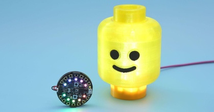 ladrillo cabeza lámpara audio adafruit descargar gratis stl modelo imprimiblescom 3d modelos artilugio arduino Lego ligero neopixel 3d print model - Mito3D