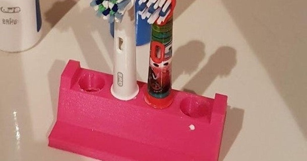 oral-b toothbrush holder lcruel download free stl model printablescom 3d models household bathroom oralb toothbrushholder 3d print model - Mito3D