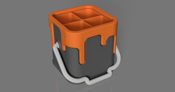 drippy pail divider insert davemoneysign download free stl model printablescom 3d models hobby & makers organizers box bucket container desk 3d print model - Mito3D