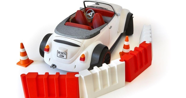 carretera bloquear tráfico cono 3d conjuntos descargar gratis stl modelo imprimiblescom modelos juguetes juegos vehiculos 3d print model - Mito3D