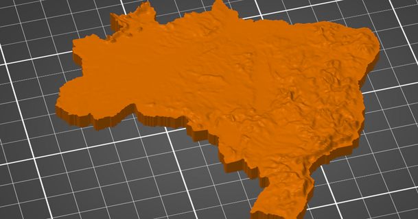 Brasilien topografisch Karte Logskript download frei stl Modell Printablescom 3d Modelle Lernen Objekte Karten Topographie 3d print model - Mito3D