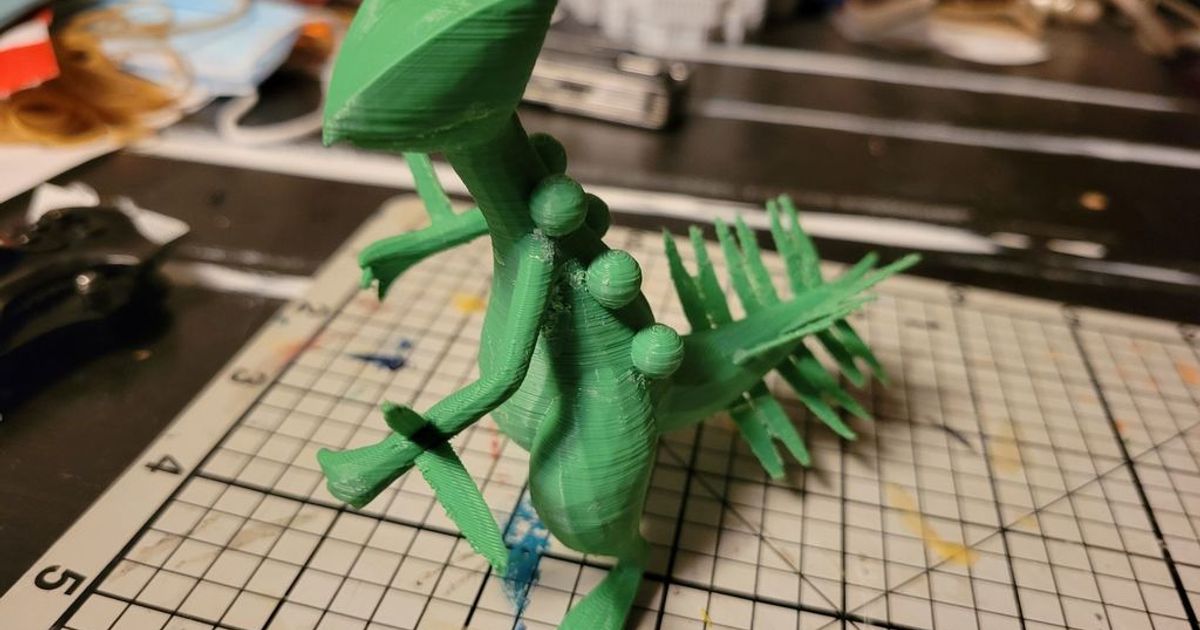 sceptile figurine réextrusion Télécharger libre stl modèle imprimablescom 3d modèles jouets Jeux action figures statues mixeur blender3d Pokémon 3D print model - Mito3D