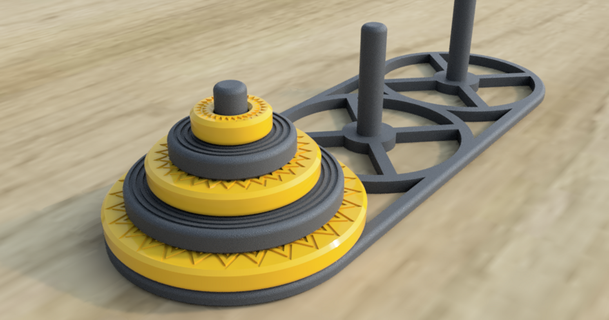 tower hanoi 21 puzzle&game davidmdsk download free stl model printablescom 3d models toys & games puzzles brain-teasers game logic mathematical puzzle 3d print model - Mito3D