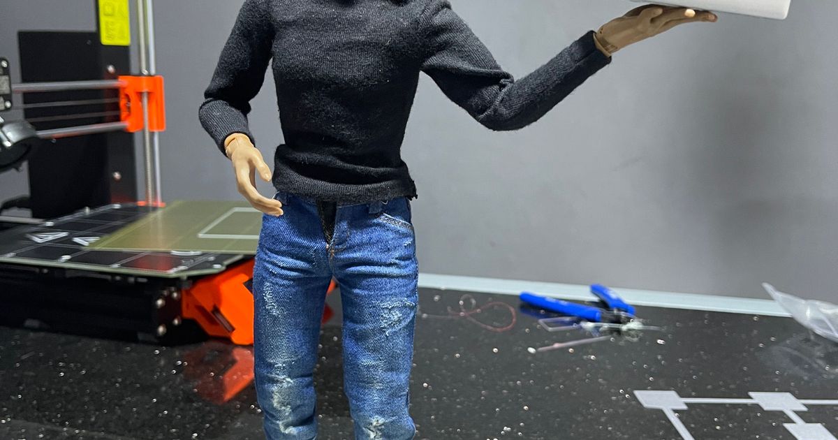 steve jobs's action figure toy base stand drzaw zaw download free stl model printablescom 3d models toys & games figures statues 3D print model - Mito3D