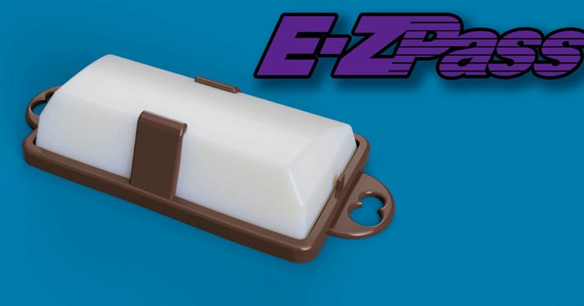 ezpass Pedaggio etichetta titolare supporto formato v2 Jimerb Scarica gratuito stl modello printablescom 3d Modelli passatempo creatori settore automobilistico automobile ponte macchina modificare 3D print model - Mito3D