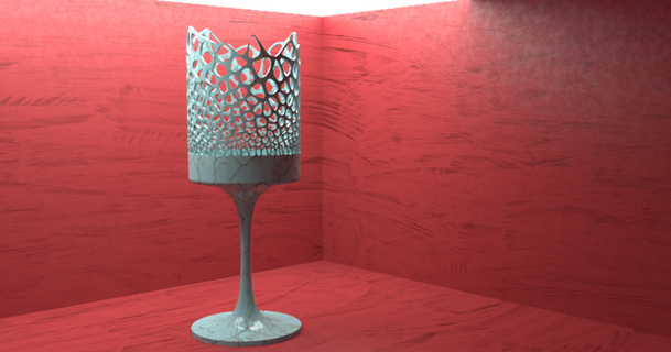 organik Voronoi mum Kulp destek kadeh lynnwood yapıcı Uzay indir Bedava stl model printablescom 3d modeller Sanat tasarım heykeller 3dvoronoi mumluk Fincan bardaklık 3d print model - Mito3D