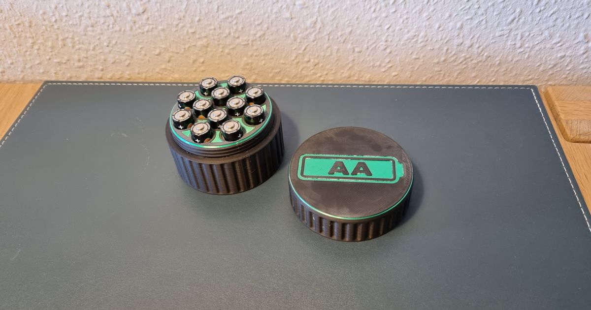 aa Batterie Lager Fredslund download frei stl Modell Printablescom 3d Modelle Hobby Macher Elektronik aabattery AABatteryHolder Batteriefach Batteriehalter 3D print model - Mito3D