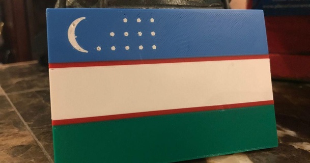 uzbekistán bandera asllexicon descargar gratis stl modelo imprimiblescom 3d modelos Arte diseño 2d platos logos Olsen prusa starlabs3d 3d print model - Mito3D