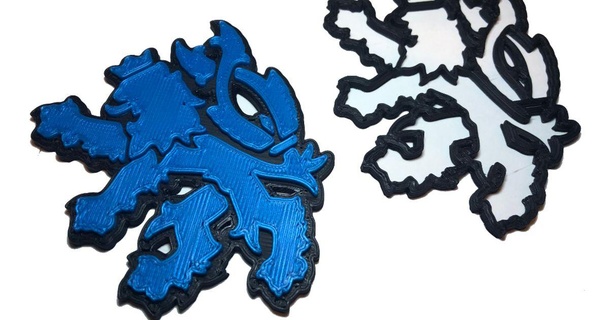 czech tailed lion robotfriend download free stl model printablescom 3d models art & design 2d plates logos 3d print model - Mito3D