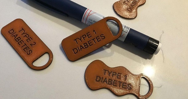 tıbbi etiketleri t man indir Bedava stl model printablescom 3d modeller sağlık hizmeti araçlar şeker hastası t1diabetes type1diabetic t2diabetic 3d print model - Mito3D