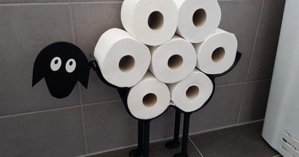 Shaun toilette papier mouton mini compatible sy5t3m4tic Télécharger libre stl modèle imprimablescom 3d modèles Ménage salle bains Prusamini distributeur hygiénique 3d print model - Mito3D