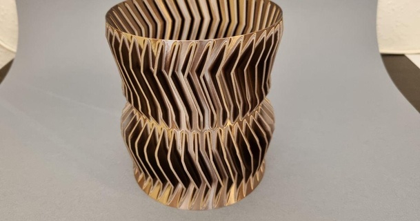 turbine vase 1 fredslund download free stl model printablescom 3d models household decor flowervase spiral spiralize spiralized spiralizedvasemode 3d print model - Mito3D