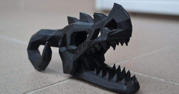 Drachen Schädel 3d d3 download frei stl Modell Printablescom Modelle Kunst Design Skulpturen Lowpoly 3d print model - Mito3D