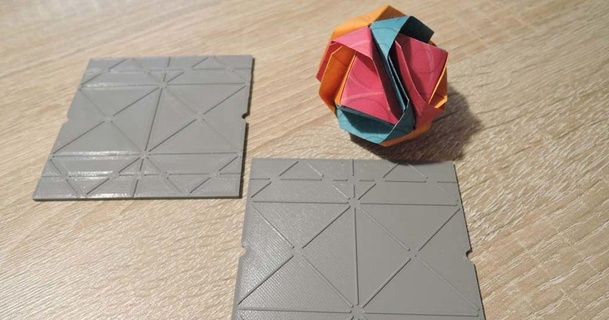 Origami Drücken japanisch Brokat Einheit ignis Hexendoktor download frei stl Modell Printablescom 3d Modelle Kunst Design Designs modularorigami openscad 3d print model - Mito3D