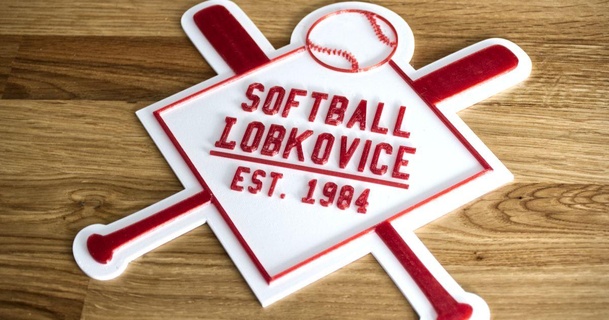 softball lobkovice team logo vojtz download free stl model printablescom 3d models art & design 2d plates logos baseball czech sport 3d print model - Mito3D