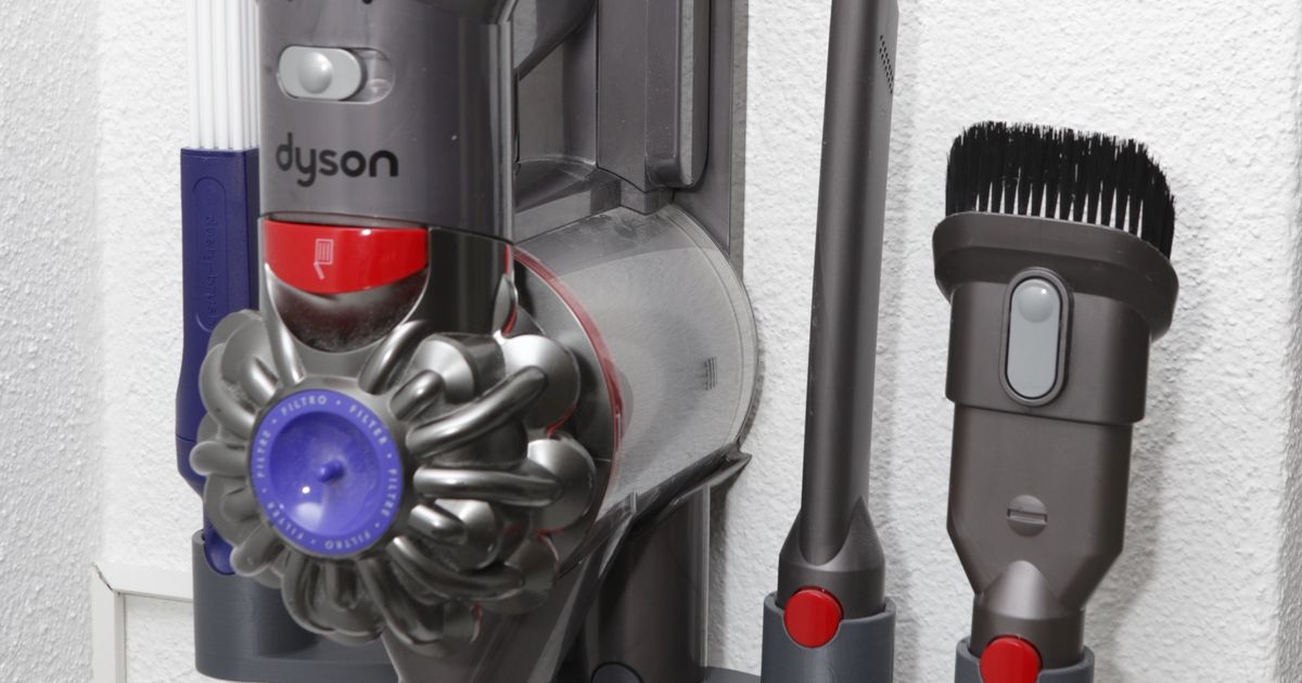 Dyson v8 Zubehörteil Halter Unterstützung weiß download frei stl Modell Printablescom 3d Modelle Haushalt Leben Zimmer Adapter dysonv8 Lager 3D print model - Mito3D