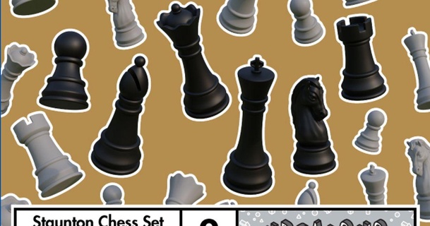 Staunton Schach einstellen download frei stl Modell Printablescom 3d Modelle Spielzeuge Spiele Tafel 3d print model - Mito3D