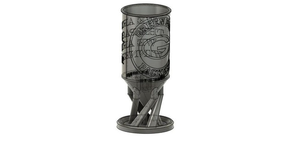 green bay packers beer holder candle led light pontus download free stl model printablescom 3d models household house equipment beercan canholder greenbay 3d print model - Mito3D