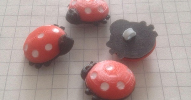 children's buttons shape ladybugs shr3deu download free stl model printablescom 3d models fashion accessories button children ladybug 3d print model - Mito3D