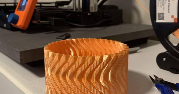 cubic sin wave vase joey aronson download free stl model printablescom 3d models household house equipment planter pot spiral 3d print model - Mito3D