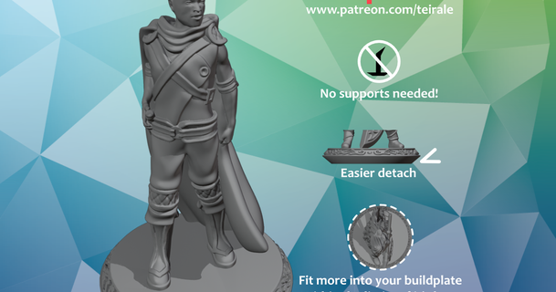 rogue - male- supports needed teirale download free stl model printablescom 3d models toys & games rpg figures dnd dndminiature mini miniature nosupportneeded 3d print model - Mito3D