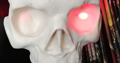 crâne embrasé yeux Télécharger libre stl modèle imprimablescom 3d modèles saisonnier dessins l'automne Halloween LED 3d print model - Mito3D