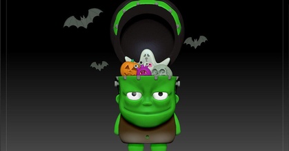 Frankenstein tête professionnel Télécharger libre stl modèle imprimablescom 3d modèles art conception sculptures Halloween halloween2019 3d print model - Mito3D