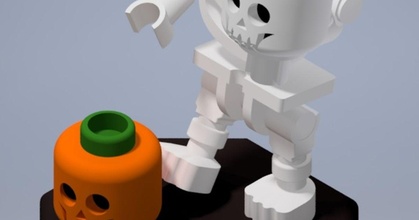 Víspera Santos Lego esqueleto joel s descargar gratis stl modelo imprimiblescom 3d modelos Arte diseño esculturas halloween2019 3d print model - Mito3D