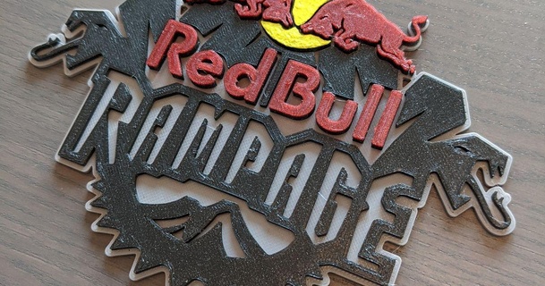 red bull rampage badge det-man download free stl model printablescom 3d models art & design 2d plates logos 3d print model - Mito3D