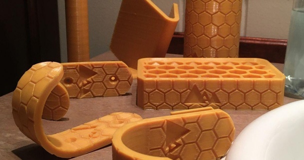 honeycomb bathroom kit archipel download free stl model printablescom 3d models household bathroomhook cabinet ceramic hexagon 3d print model - Mito3D