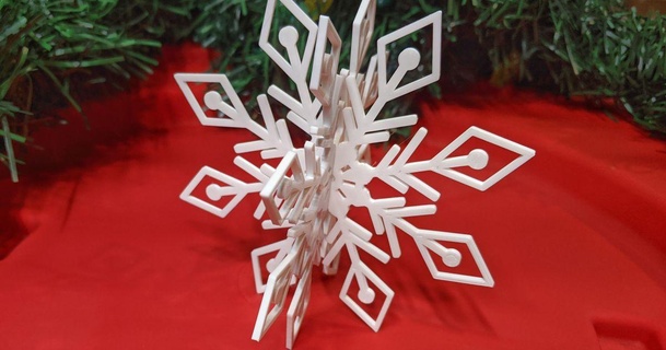 snowflake - flat pack style james download free stl model printablescom 3d models seasonal designs winter & christmas year's christmasdecor christmasdecoration christmasdecorations decor 3d print model - Mito3D