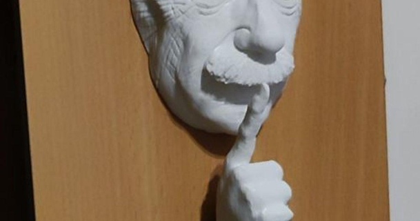 shh ippe descargar gratis stl modelo imprimiblescom 3d modelos Arte diseño esculturas Albert Einstein dedo mano cabeza 3d print model - Mito3D