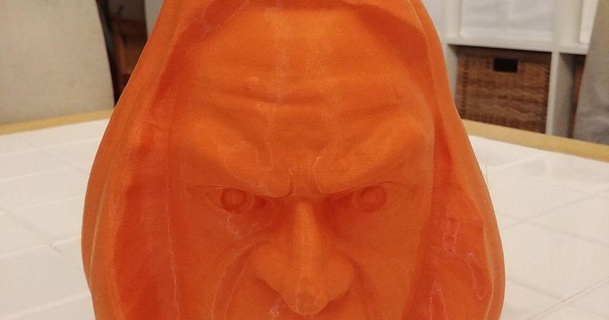 raccapricciante viso zucca stampato solido Scarica gratuito stl modello printablescom 3d Modelli arte design sculture Halloween 3d print model - Mito3D