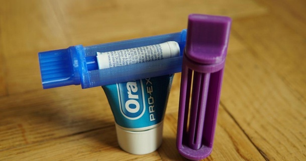 shortened toothpaste tube squeezer hallonhatt download free stl model printablescom 3d models household bathroom toothpastesqueezer 3d print model - Mito3D