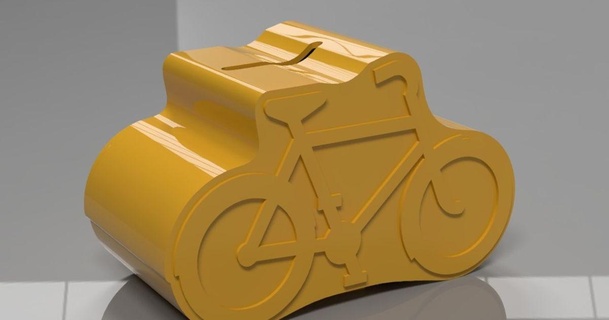 bicycle piggy bank ardjan download free stl model printablescom 3d models gadgets snapmaker 3d print model - Mito3D