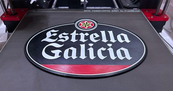Estrella Galicia logo 3d Yazdır indir Bedava stl model printablescom modeller Sanat tasarım 2d tabaklar logolar mmu2s malzemeli multimaterprint prusai3mk3smmu2s 3d print model - Mito3D