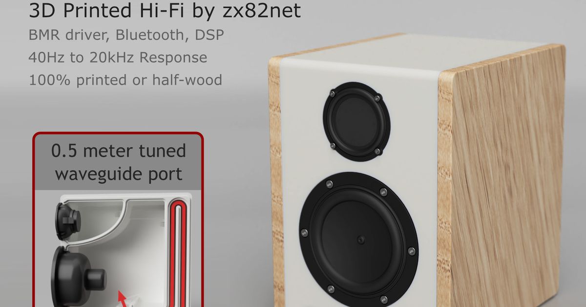 lcm monitor speaker - 40hz waveguide bluetooth dsp zx82net download free stl model printablescom 3d models gadgets audio bluetoothspeaker 3D print model - Mito3D