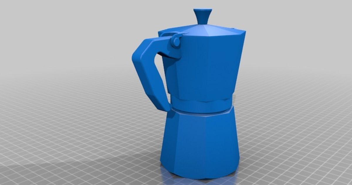 3d imprimible moka maceta cnc cocina descargar gratis stl modelo imprimiblescom modelos casa bialetti Café exprés 3D print model - Mito3D