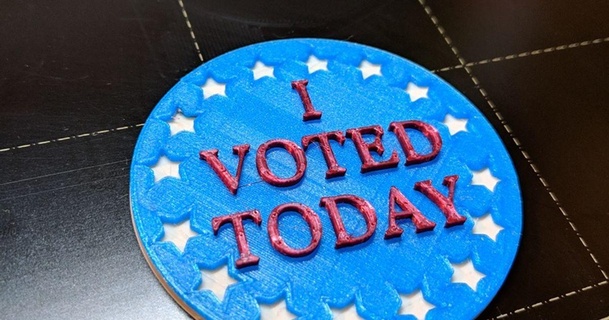 voted today badge themidnightsmith download free stl model printablescom 3d models art & design 2d plates logos coin ivotedtoday vote 3d print model - Mito3D