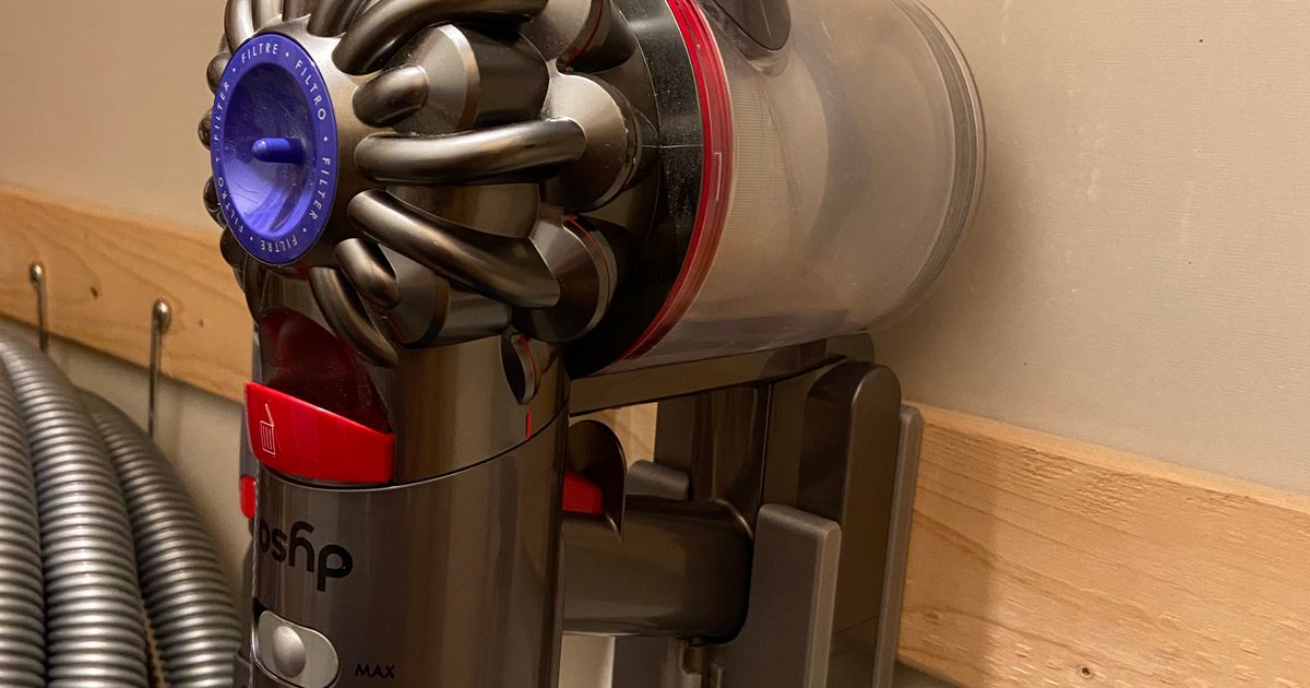 Dyson Vakuum Halterung Ladegerät Miguel download frei stl Modell Printablescom 3d Modelle Haushalt Haus Ausrüstung Dysonadapter dysonv7 Dysonvakuum Vakuumhalter 3D print model - Mito3D