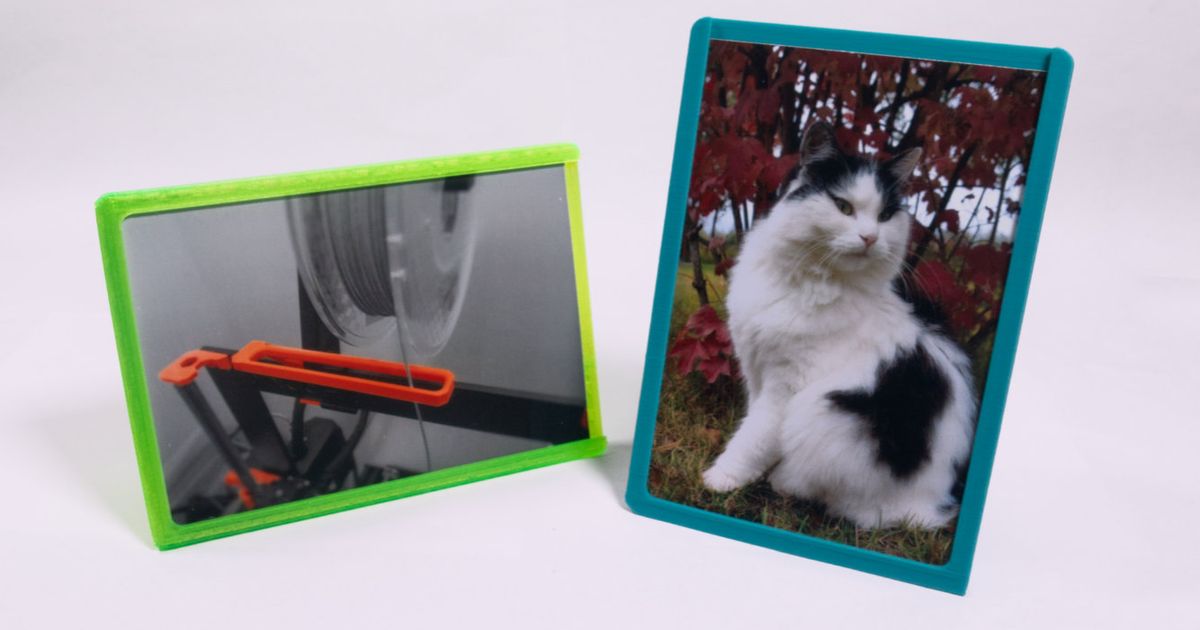 Foto Frames 148mm 100mm Auflage Kimframes download frei stl Modell Printablescom 3d Modelle Gadgets Video 100 148 Katze Katzen Rahmen 3D print model - Mito3D