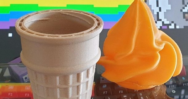ice cream waffle cone box soft serve screw ixpatch download free stl model printablescom 3d models household house equipment giftbox icecream softserve 3d print model - Mito3D